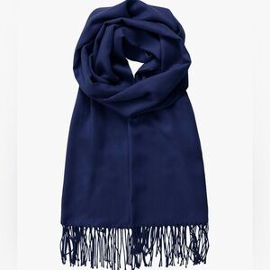 Unisex Large Lightweight Soft Silky Real Cashmere Shawl Wrap Scarf -navy